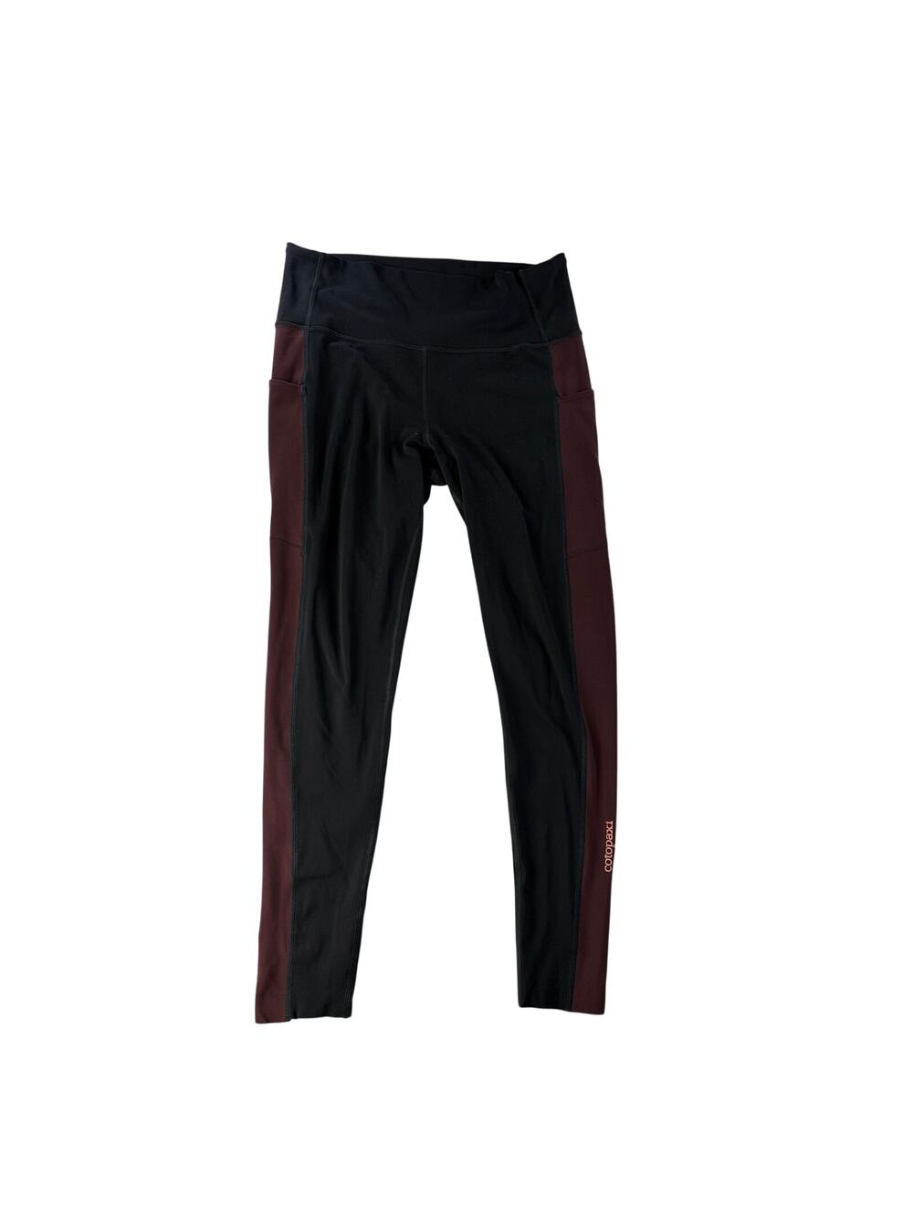 Cotopaxi Womens Leggings XL Black Brown 27.5" Travel Pockets Athletic